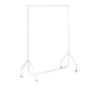 The Shopfitting Shop HEAVY DUTY WHITE Clothes Rail 4ft Long x 5ft High Garment Storage Rack 32mm Steel Tube