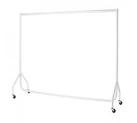 The Shopfitting Shop Heavy Duty White Clothes Rail 6ft Long x 5ft High Garment Storage Rack 32mm Steel Tube White