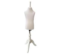 The Shopfitting Shop MILAN Childrens 2-3 Years Old White Dressmakers Tailors Dummy - Dressmaking Display Mannequin Supplied on a White Wooden Tripod Stand