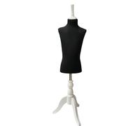 The Shopfitting Shop MILAN Childrens 4-5 years Black Dressmaking Mannequin / Tailors Dressmakers Display Dummy Supplied on a Deluxe White Wooden Tripod Base