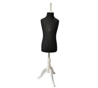 The Shopfitting Shop MILAN Childrens 6-8 years Black Dressmakers Dummy / Window Display Mannequin Supplied with a Deluxe White Wooden tripod Stand