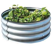 The Shopfitting Shop Round Galvanised Raised Garden Planter for Vegetable & Herb Gardens Flowerbeds 60 cm diameter x 32 cm tall