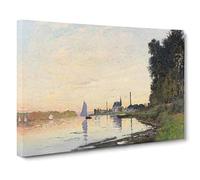 The Shore At Dusk By Claude Monet Canvas Print | Gallery Wrapped 30mm Frame Wall Art | 24x16 inches | Ready to Hang | Impressionist Picture | Living Room Bedroom Lounge Office