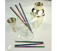 THE SHORTY SHORT 12.5cm Straight Metal Drinking Straw Stainless Steel Reusable Straws (Rainbow, 1)