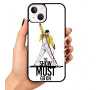The Show Must Go On Retro Freddie Photo Mercury Custom Black White Clear Compatible With iPhone 6 7 8 SE 2020 X XR XS 11 12 13 14 15 16 16E 17 E Pro Max Plus Mini Case Custom Personalised Name