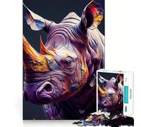 The Shy Rhino for Adults 1000 Piece Jigsaw Puzzle Pure Logic Toy Peaceful Time Sharp Cut Heartfelt Gift (38x52cm)