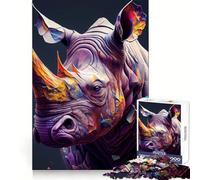 The Shy Rhino Jigsaw Puzzle for Adults 1000 Pieces Think Smart Toy Home Enjoy Accurate Cut Wall Art Decor (50x75cm)