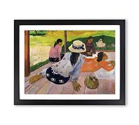 The Siesta By Paul Gauguin Classic Painting Framed Wall Art Print, Ready to Hang Picture for Living Room Bedroom Home Office Décor, Black A2 (64 x 46 cm)