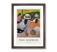The Siesta By Paul Gauguin Exhibition Museum Painting Framed Wall Art Print, Ready to Hang Picture for Living Room Bedroom Home Office Décor, Walnut A4 (34 x 25 cm)
