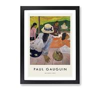 The Siesta By Paul Gauguin Exhibition Museum Painting Framed Wall Art Print, Ready to Hang Picture for Living Room Bedroom Home Office Décor, Black A4 (34 x 25 cm)