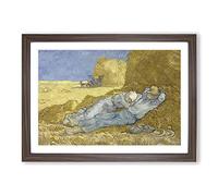 The Siesta by Vincent Van Gogh Framed Print | A2 Walnut Framed Wall Art | Ready to Hang | Modern Historical Picture | Living Room Bedroom Lounge Office