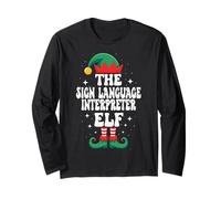 The Sign Language Interpreter Elf Funny Christmas Matching Long Sleeve T-Shirt