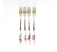 The Signature Collection Scottish Animal Watercolour Design Set of 4 Cake Forks