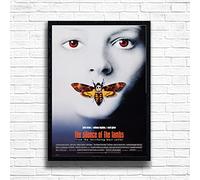 The Silence of the Lambs, 90s Movie Print Vintage Nostalgic Film Poster, A4 and A3 Size Frame Options, Home, Pub, Café, Bar Decoration Wall Art Print, House gift for movie lovers (A4 Framed (Black))