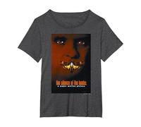 The Silence of The Lambs Moth Poster T-Shirt, Women's Plus, Dark Heather Grey, 2X