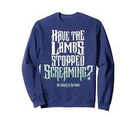 The Silence Of The Lambs Stopped Screaming Text Sweatshirt, Adult Unisex, Navy Blue, Medium