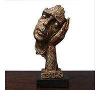 The Silence Statue, Modern Sculpture Resin Silence Is Golden People Statues Sculptures Office Home Thinker Decoration Art Statues Creative Crafts Ornaments,People D