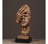 The Silence Statue, Modern Sculpture Resin Silence Is Golden People Statues Sculptures Office Home Thinker Decoration Art Statues Creative Crafts Ornaments,People D