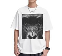 The Silent Gorilla Mens T-Shirts & Womens T-Shirts, White and Black Graphic Tees for Men and Women, Soft and Breathable