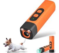 The Silent-Guard Pro,Bark Button,The Silentguard Pro Ultrasonic Dog Repeller & Trainer,Anti Barking Device for Dogs with 3 Adjustable Frequencies LED Flashlight,For Small Medium Large Dogs (Orange)