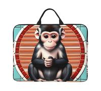 The silent monkey 14-inch Laptop Case,all-over print,Oxford cloth,thickened pearl cotton protection,classic carrying strap