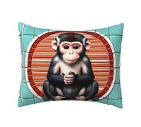 The Silent Monkey 16x20in Throw Pillow Case - Soft Comfy Cushion Cover for Living Room, Bedroom, Sofa and Home Decor