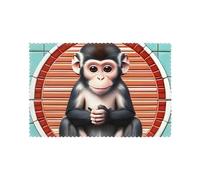 The Silent Monkey 6-Piece Printed placemat Set, Table mat, Suitable for Table Decoration in Hotels, Homes and banquets