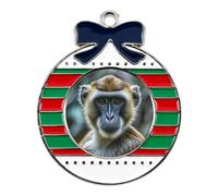 The Silent Monkey Alloy Christmas Pendants Charm Xmas Hanging Crafts Ornaments Funny Holiday Charms for Keychain Home Decoration Xmas Party Favor Festival Supplies
