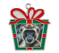 The Silent Monkey Alloy Christmas Pendants Charm Xmas Hanging Crafts Ornaments Funny Holiday Charms for Keychain Home Decoration Xmas Party Favor Festival Supplies