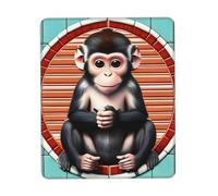 The Silent Monkey Anti-wear Stitching, Textured Waterproof Computer Mouse pad with Anti-Slip Rubber Base, Suitable for laptops, Office and Home Gaming Mouse Pads. 8.3 x 10.3 in