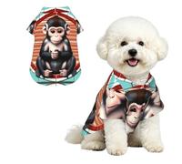 The silent monkey Breathable Hawaiian Dog Shirt Summer Button Up Top for Small Medium Dogs L