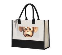 The Silent Monkey Canvas Tote Bag For Women Personalized Present Bag Large Capacity Reusable Shopping Bag Suitable For Wedding, Birthday, Holiday Great Gift For Mom, Teachers, Friends, Bridesmaids