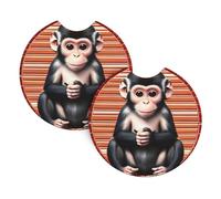 The Silent Monkey Car Coasters, 2-Pack Universal Car Coasters, Waterproof And Non-Slip, #Interior Accessory Pad, 2.7 Inch.