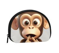 The Silent Monkey Coin Purse Personalized Coin Bag for Women Men Change Purse Small Wallets with Zipper Mini Shell Coin Pouch Outdoor Shopping Change Storage Bag Handbags Gifts