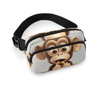The Silent Monkey Fanny Pack for Men Women, Durable Sling Chest Bag with Adjustable Strap & Large Pocket, Small Crossbody Bag for Running, Hiking, Cycling, Travel