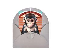 The Silent Monkey Greeting Card, 4x6 Inches, Heart-Shaped Envelope Packaging, #Suitable For All Occasions.
