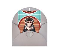 The silent monkey Greeting card, blank inner page, includes envelope, 10cm x 15cm.