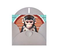 The silent monkey Greeting card, blank interior, suitable for occasions such as Valentine's Day and wedding anniversaries.