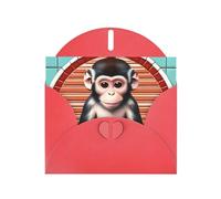 The silent monkey Greeting card, blank interior, suitable for occasions such as Valentine's Day and wedding anniversaries.