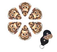 The Silent Monkey Guitar Picks 6 Pack 3 Different Thickness Celluloid Guitar Plectrums with Guitar Pick Holder Personalized Guitar Pick for Acoustic Guitar, Electric Guitar, Bass