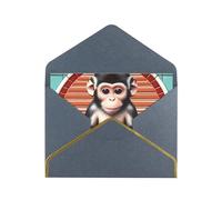 The silent monkey Horizontal Greeting Card Black Carefully Designed Easy To Carry Suitable For Various Festivals