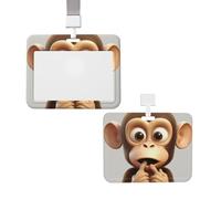The Silent Monkey Id Badge Holder with Lanyard Waterproof Key Card Holder Case Id Card Protector with Clear Id Window Name Tags for Women Men Work Office Doctor Nurse