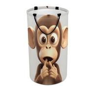 The Silent Monkey Laundry Hamper Large Capacity 15.7x27.2 Inch, Collapsible Dirty Clothes Basket with Handles, Foldable Storage Bin Laundry Basket for Bedroom Bathroom Dorm