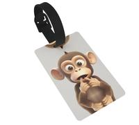 The Silent Monkey Luggage Tags for Suitcases, PVC Suitcase Tag with Secure Strap Suitcase Identifier with Privacy Name Card for Travel Bag Tags Personalized Baggage Tag for Women Men