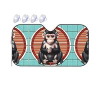 The Silent Monkey Medium Car Windshield Sunshade - Quick Cooling in The car in Summer, Portable Storage Sunshade