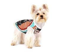 The Silent Monkey Medium Stretchy Dog T-Shirts Soft Cool Sleeveless Stripe Vests Breathable Clothes for Puppy Kitty Cats Small.