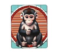 The Silent Monkey Non-Slip Rubber Base Mouse Pad For Speed And Precision, Suitable For Office Gaming Computer Laptop8.3 X 10.3 In