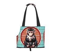 The silent monkey Pattern pet going out bag - lightweight travel cat bag, breathable shoulder bag for small dogs