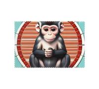 The silent monkey Placemats set of 6, insulated, washable, suitable for kitchen, dining room, parties, etc.