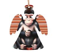 The Silent Monkey Printed Christmas Wooden Pendants, Simple and Environmentally Friendly, Holiday decorationsã€‚